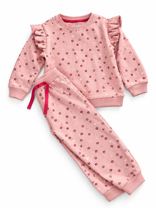 Blossom Ruffle Sweatshirt Set – Pink – CuddleBerry premium kidswear