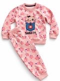 Sweety Kitty Floral Sweatshirt Set – Pink – CuddleBerry premium kidswear