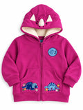 Roar Dino Hood Zip Hoodie – Fuchsia – CuddleBerry premium kidswear